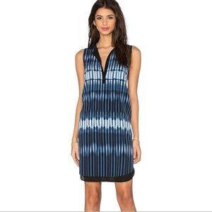 Vince Silk Printed Tie Dye Double Layer Dress in Monaco & Starlight Size XS